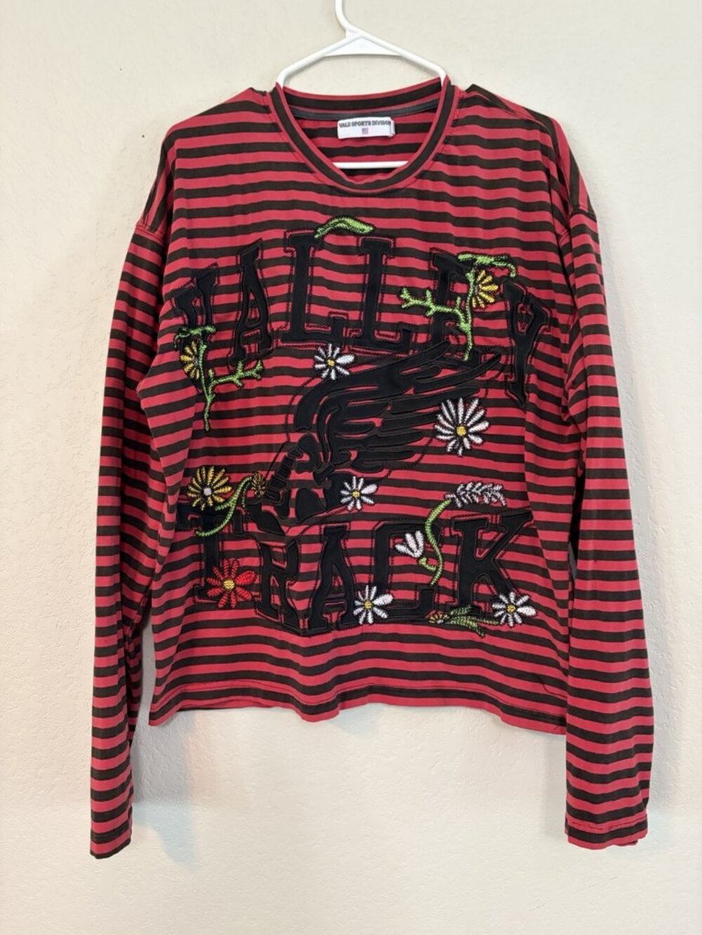 VALE FOREVER Cherry Garden Longsleeve Embroidered Valley Track Red Black Sz L